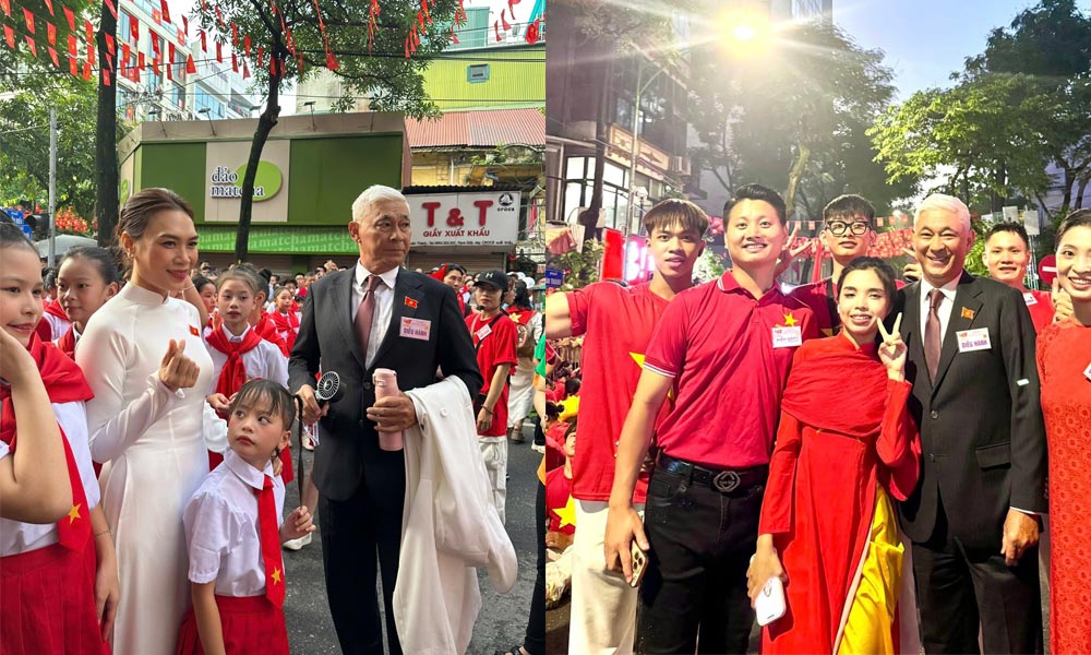 Ca sĩ Mỹ Tâm và vệ sĩ Tùng Yuki tại sự kiện A80 my-tam-va-ve-si-tung-yuki-tai-su-kien-a80