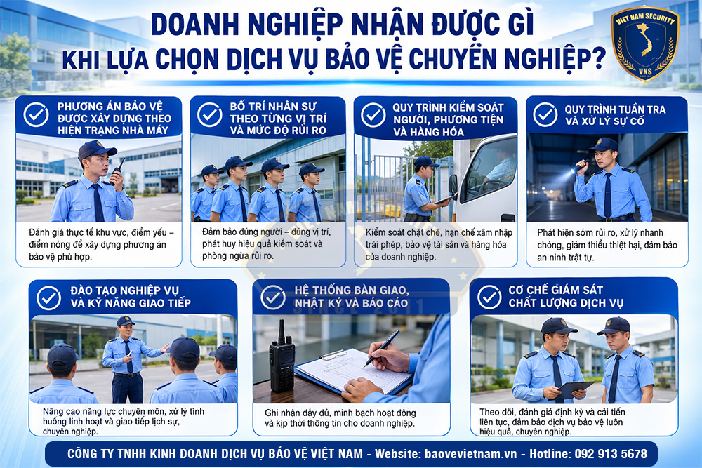 lợi ích sử dụng Dịch vụ bảo vệ chuyên nghiệp